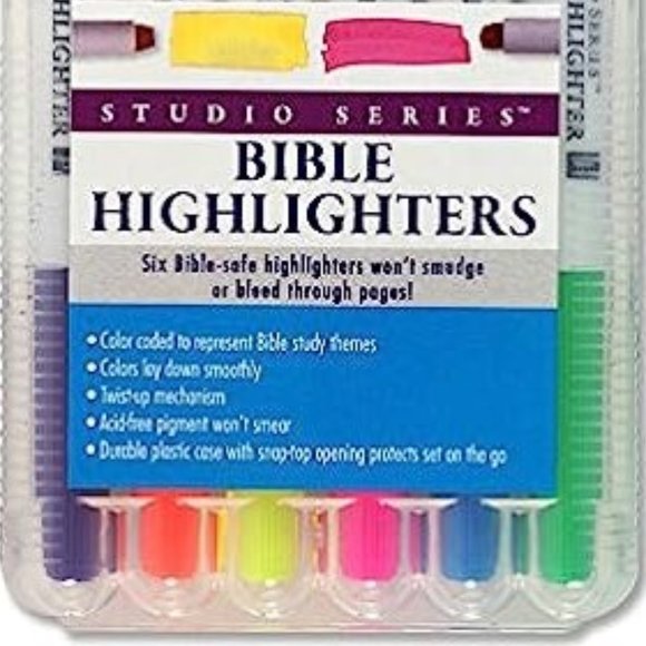 *SOLD* Bible Highlighters, flip & stand Hard Plastic Case, Acidfree Non Smudging - Picture 3 of 6